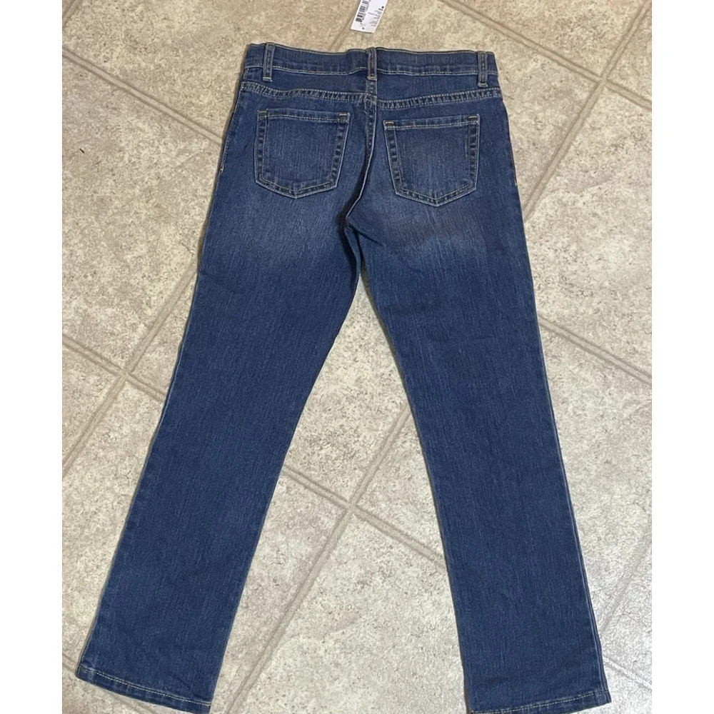 The Children's Place Denim Jeans Girls Size 8 Straight Fit Stretch Blue NWT